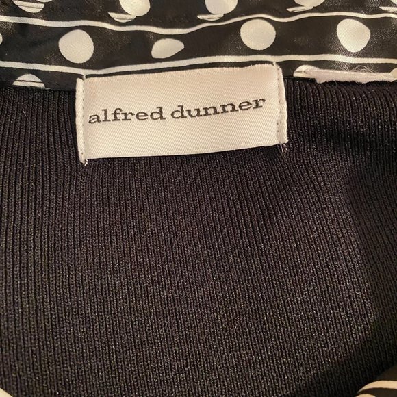 Alfred Dunner Cardigan Style Top Polka Dot Trim Size Medium Faux Button Front - Picture 5 of 6
